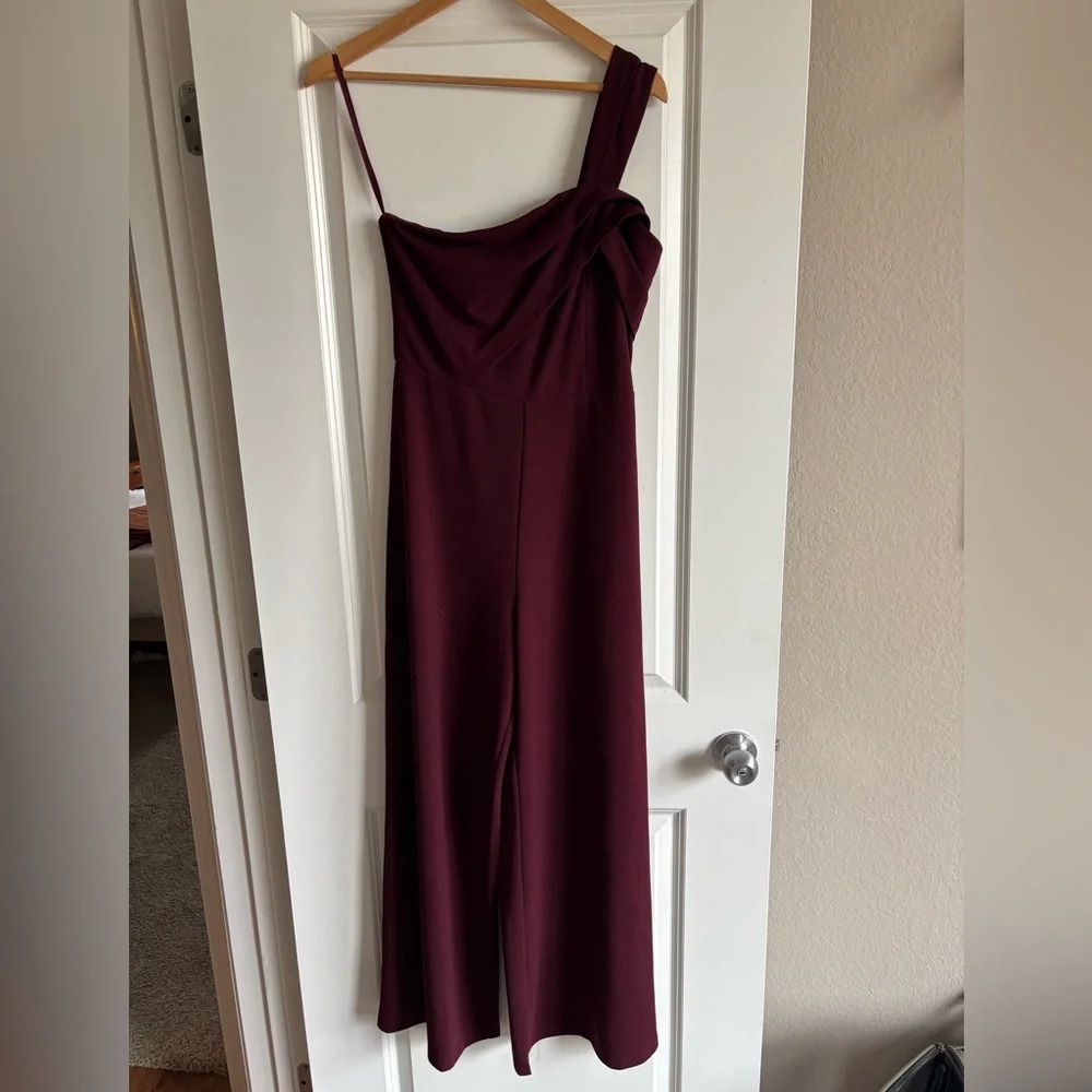 She + Sky Burgundy Romper
